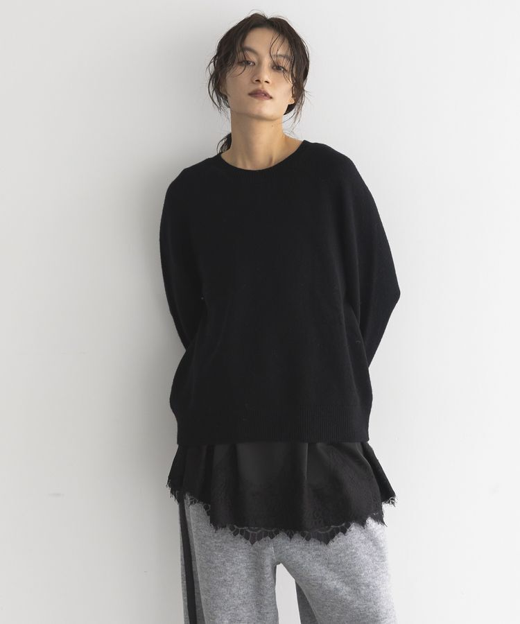 GARAGE OF GOOD CLOTHING「マットサテン裾レース付ショート丈スカート」|フレア|