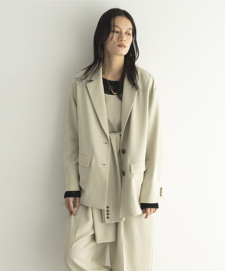 GARAGE OF GOOD CLOTHING「【日本製】無地オーバーサイズシングル前ジャケット」|テーラードジャケット|Light beige