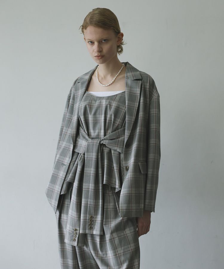 GARAGE OF GOOD CLOTHING「【日本製】チェックオーバーサイズシングル前ジャケット」|テーラードジャケット|
