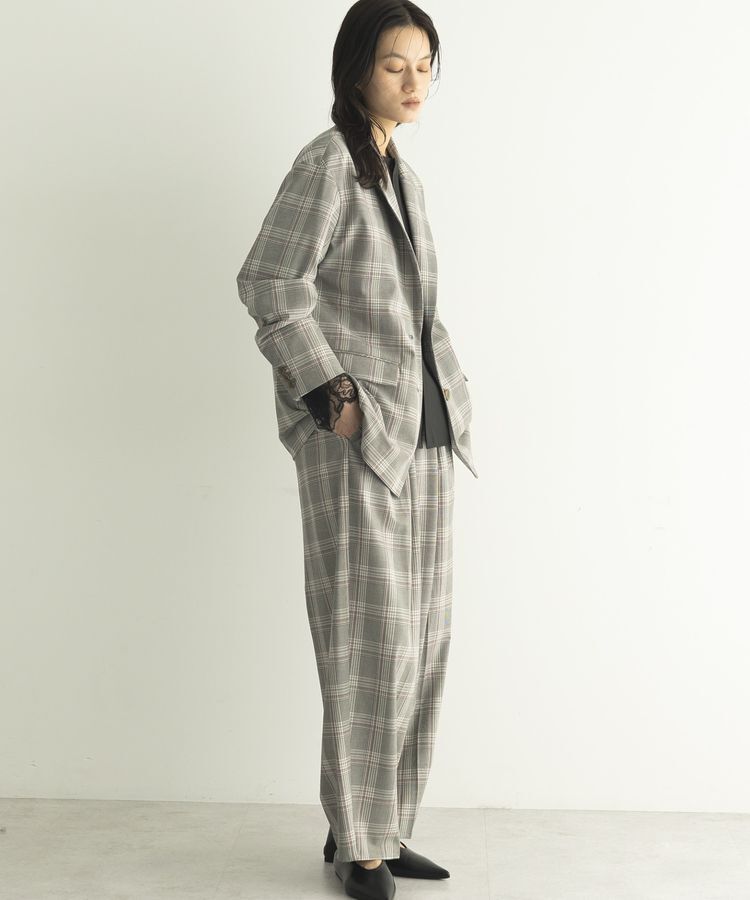 GARAGE OF GOOD CLOTHING「【日本製】チェックオーバーサイズシングル前ジャケット」|テーラードジャケット|