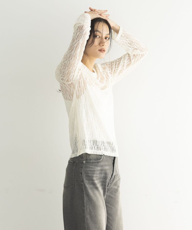 GARAGE OF GOOD CLOTHING「ストレッチレースクルーネックプルオーバー」|Tシャツ・カットソー|