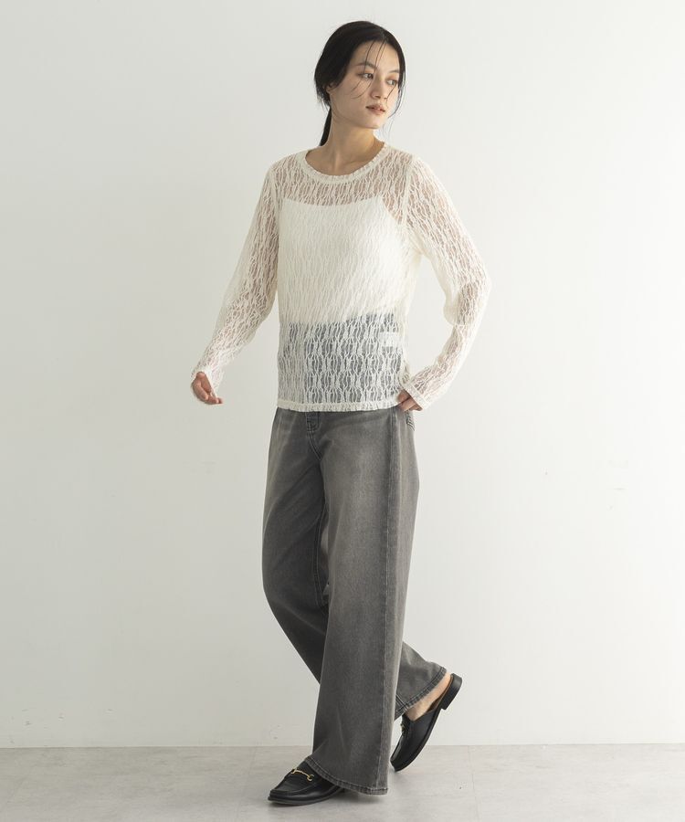 GARAGE OF GOOD CLOTHING「ストレッチレースクルーネックプルオーバー」|Tシャツ・カットソー|