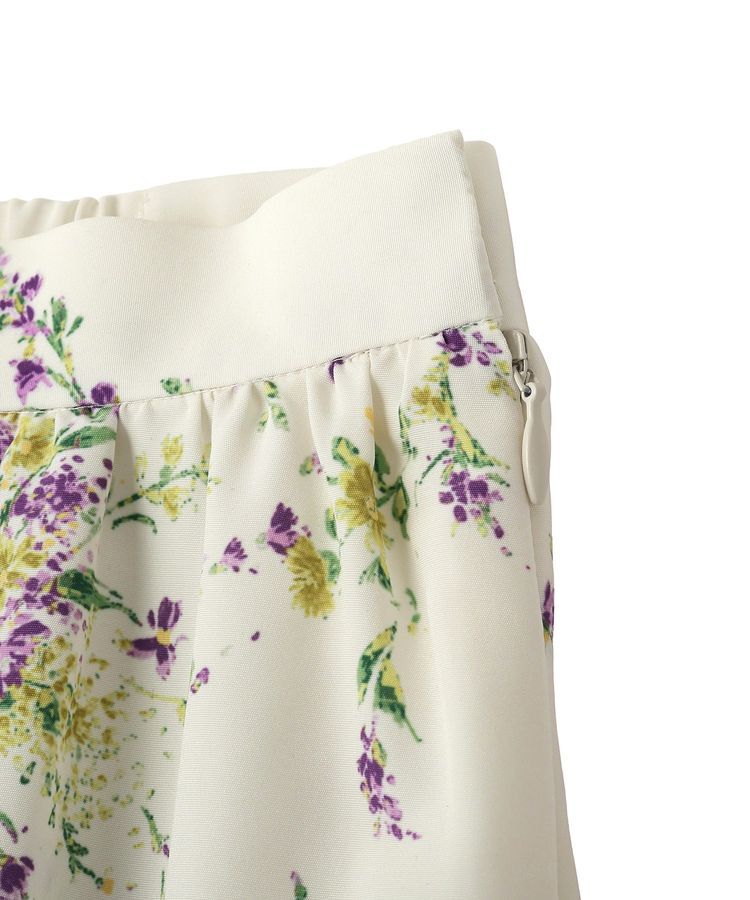 GARAGE OF GOOD CLOTHING「【日本製】ピーチファイユフラワープリント裾フリルスカート」|フレア|