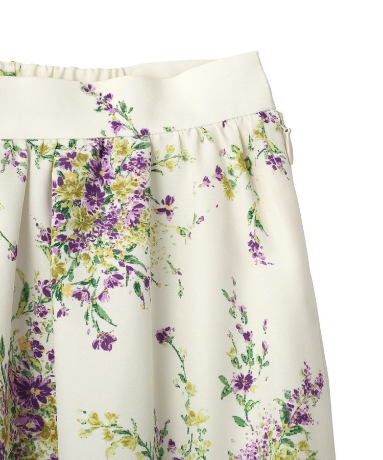 GARAGE OF GOOD CLOTHING「【日本製】ピーチファイユフラワープリント裾フリルスカート」|フレア|