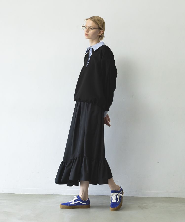 GARAGE OF GOOD CLOTHING「【日本製】ムジブロード裾フリルスカート」|フレア|