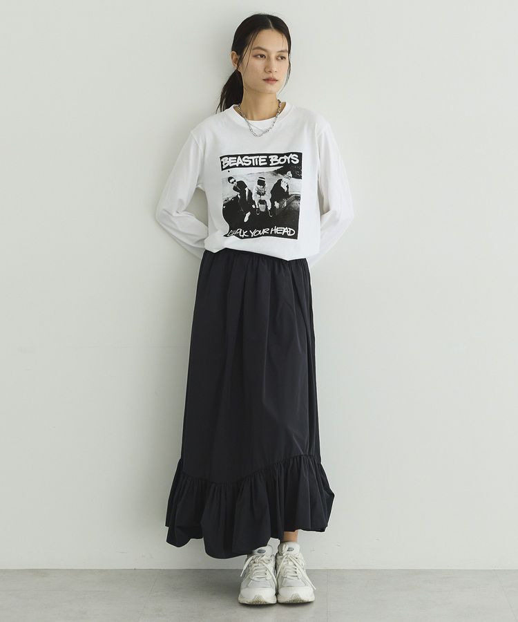 GARAGE OF GOOD CLOTHING「【日本製】ムジブロード裾フリルスカート」|フレア|