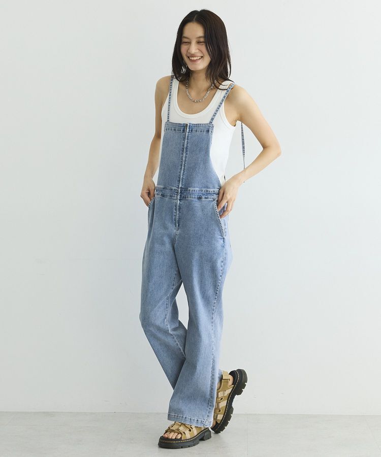 GARAGE OF GOOD CLOTHING「フロントZIPデニムサロペット」|オールインワン|