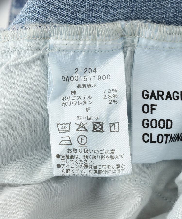 GARAGE OF GOOD CLOTHING「フロントZIPデニムサロペット」|オールインワン|