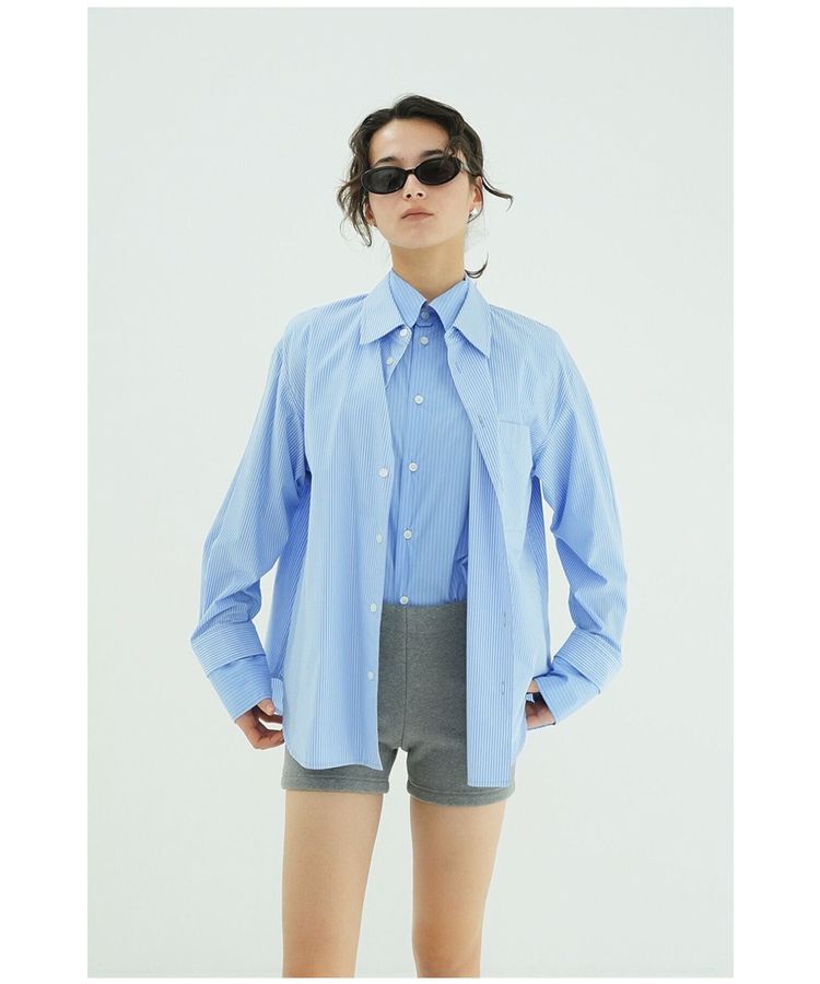 GARAGE OF GOOD CLOTHING「【CLANE】TWO TONE LAYERED SHIRTS」|シャツ・ブラウス|