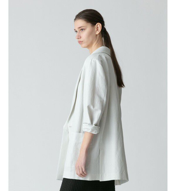 allureville「リネンスラブビックショルダージャケット」|テーラードジャケット|