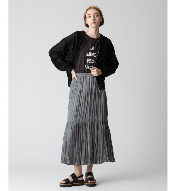 allureville「楊柳調プリーツマーメイドスカート」|スカート|