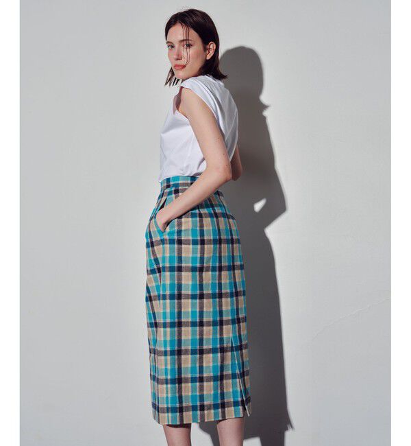 allureville「テクニカルチェックタイトスカート」|タイト|