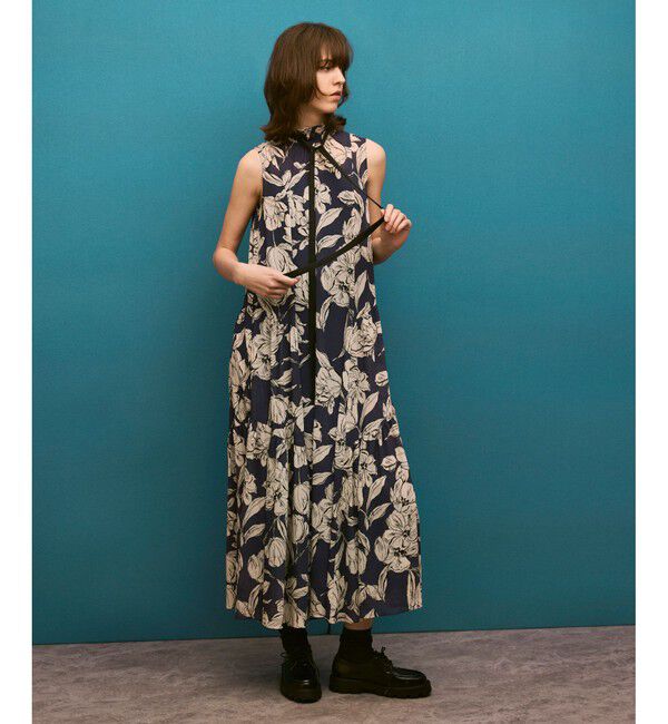 allureville「楊柳シアーフラワープリントワンピース」|ワンピース|