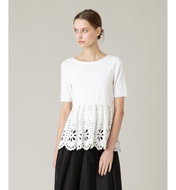 LOULOU WILLOUGHBY「【LOULOU WILLOUGHBY】アイレットレースペプラムプルオーバー」|その他|