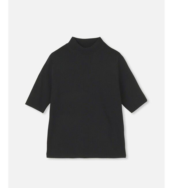 allureville「◇ 総針モックネック5分袖プルオーバー」|ニット・セーター|ブラック