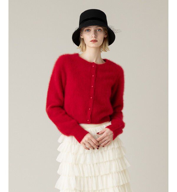 LOULOU WILLOUGHBY「【LOULOU WILLOUGHBY】クルーカーディガン」|カーディガン|レッド