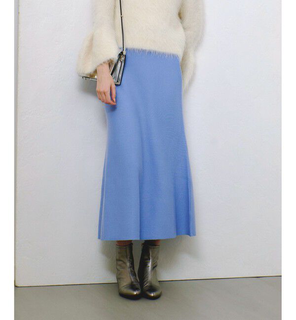 allureville「【セットアップ対応可能】ウール混Wフェイスナローマーメイドスカート」|スカート|サックス