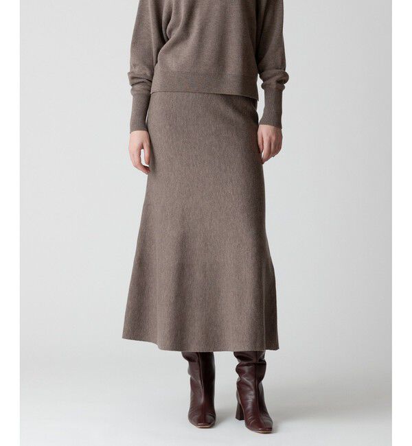 allureville「【セットアップ対応可能】ウール混Wフェイスナローマーメイドスカート」|スカート|モカ