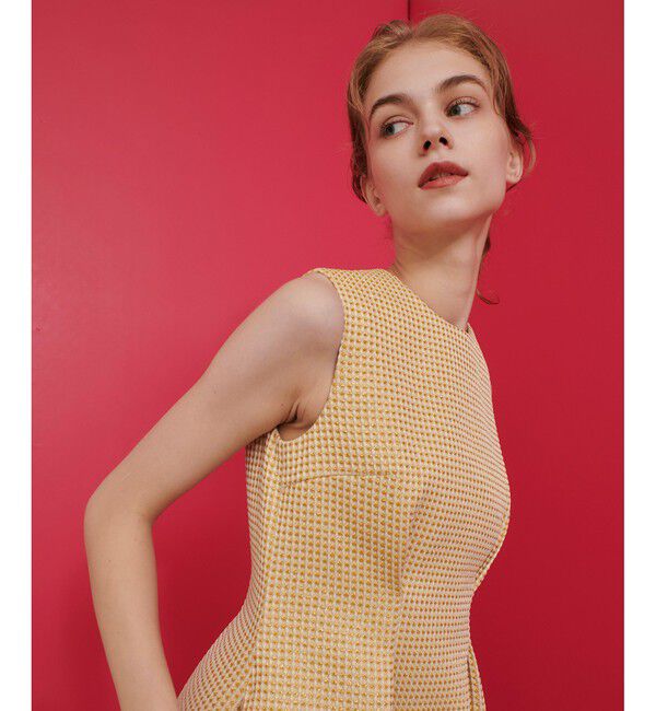 LOULOU WILLOUGHBY「【LOULOU WILLOUGHBY】スパークルジャガードノースリーブワンピース」|ワンピース|