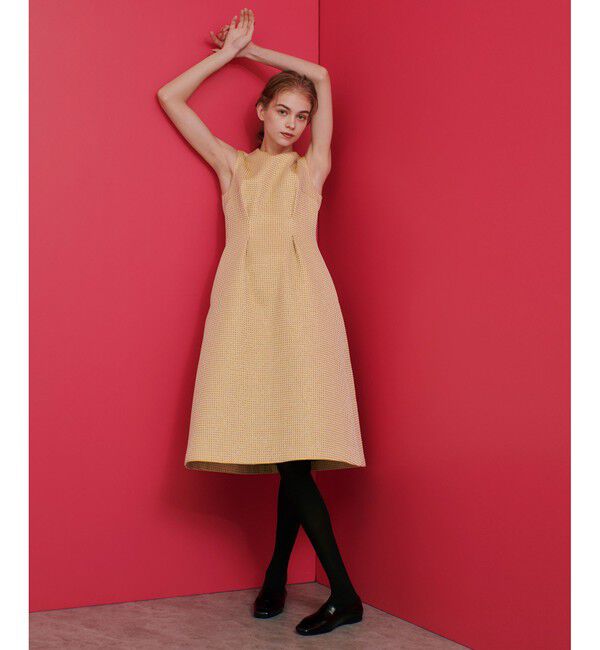 LOULOU WILLOUGHBY「【LOULOU WILLOUGHBY】スパークルジャガードノースリーブワンピース」|ワンピース|