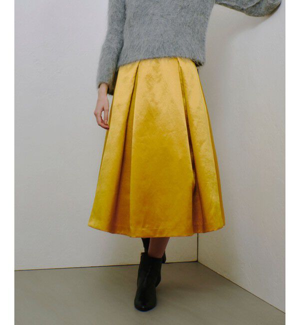 allureville「アセテートサテンボンディングスカート」|フレア|