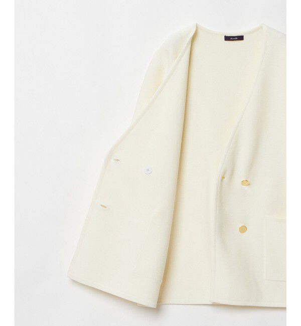 allureville「セミダブルガーターニットジャケット」|ノーカラージャケット|