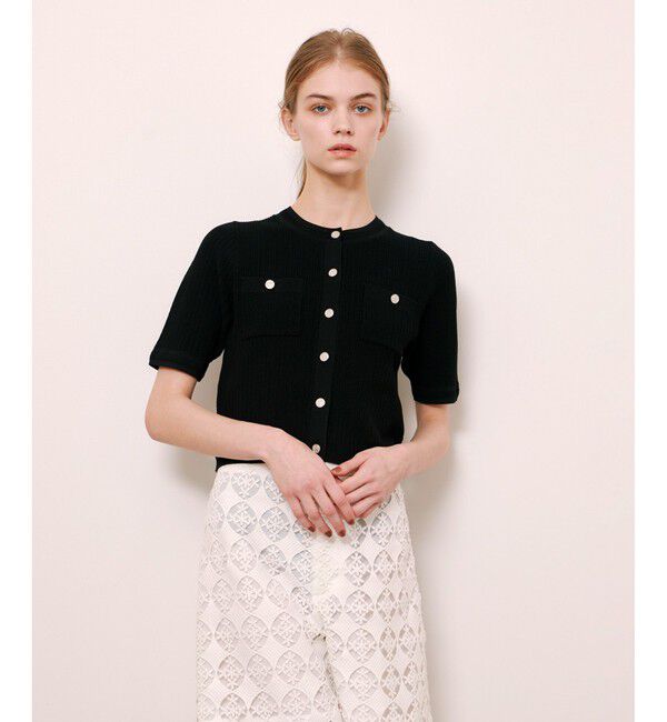 LOULOU WILLOUGHBY「【LOULOU WILLOUGHBY】ポケット付半袖カーディガン」|カーディガン|