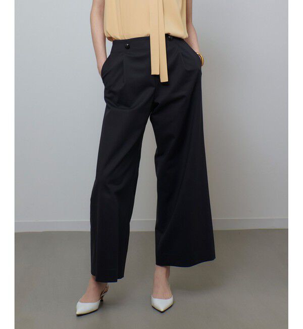 allureville「ダブルクロスストレッチマリンパンツ」|チノ|ネイビー