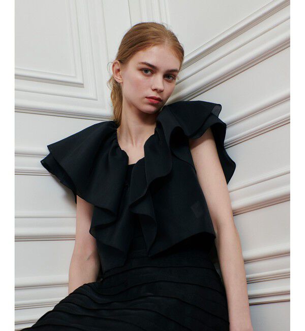 LOULOU WILLOUGHBY「【LOULOU WILLOUGHBY】オーガンジーフリルジャケット」|テーラードジャケット|