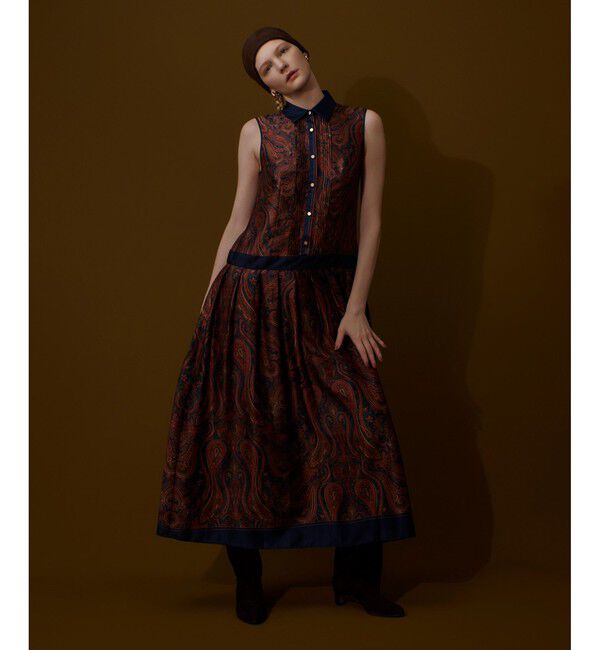 allureville「OFFICINAペイズリープリントワンピース」|ワンピース|