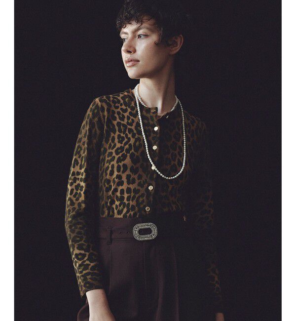 LOULOU WILLOUGHBY「【LOULOU WILLOUGHBY】メリノウールカラーカーディガン」|カーディガン|ブラウン系