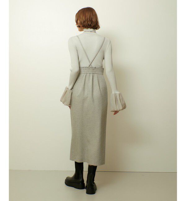 allureville「メランジピンヘッドサススカート」|タイト|