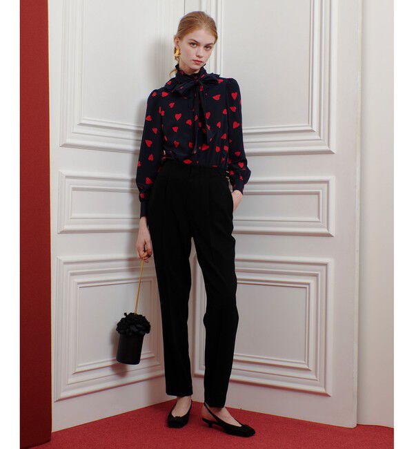 LOULOU WILLOUGHBY「WEB限定【LOULOU WILLOUGHBY】デシンハートプリントボウタイブラウス」|シャツ・ブラウス|