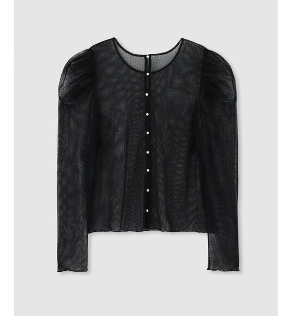 LOULOU WILLOUGHBY「◇【LOULOU WILLOUGHBY】ドットチュールジコスリーブプルオーバー」|Tシャツ・カットソー|