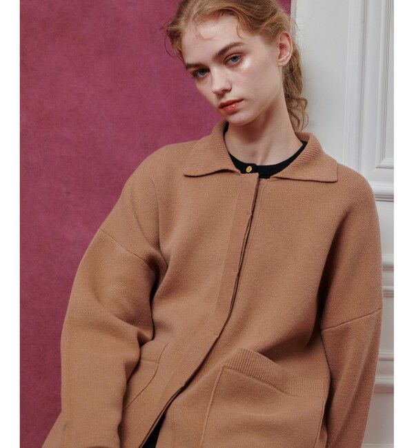 LOULOU WILLOUGHBY「【LOULOU WILLOUGHBY】ファー衿ニットショートコート」|ダッフルコート|