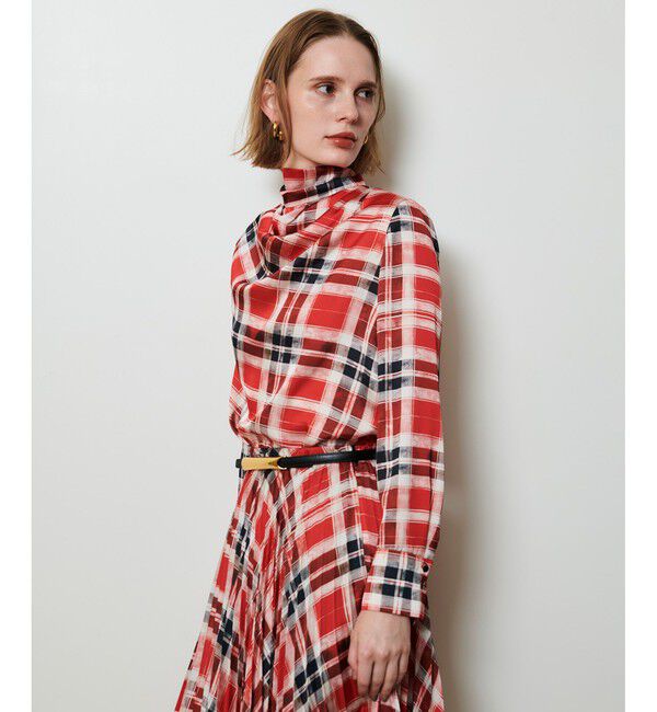 allureville「LISAチェックプリントブラウス」|シャツ・ブラウス|