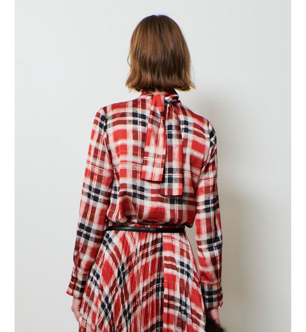 allureville「LISAチェックプリントブラウス」|シャツ・ブラウス|