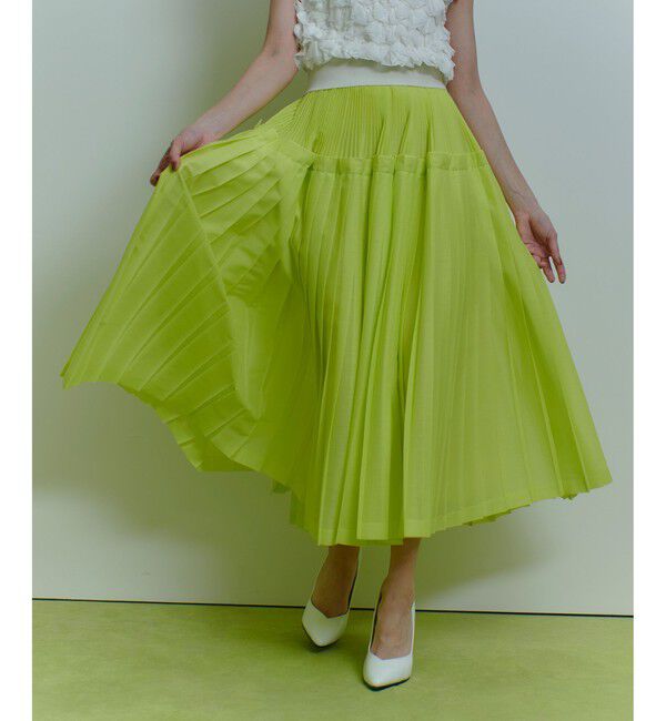 LOULOU WILLOUGHBY「【LOULOU WILLOUGHBY】カールマイヤープリーツスカート」|スカート|イエロー