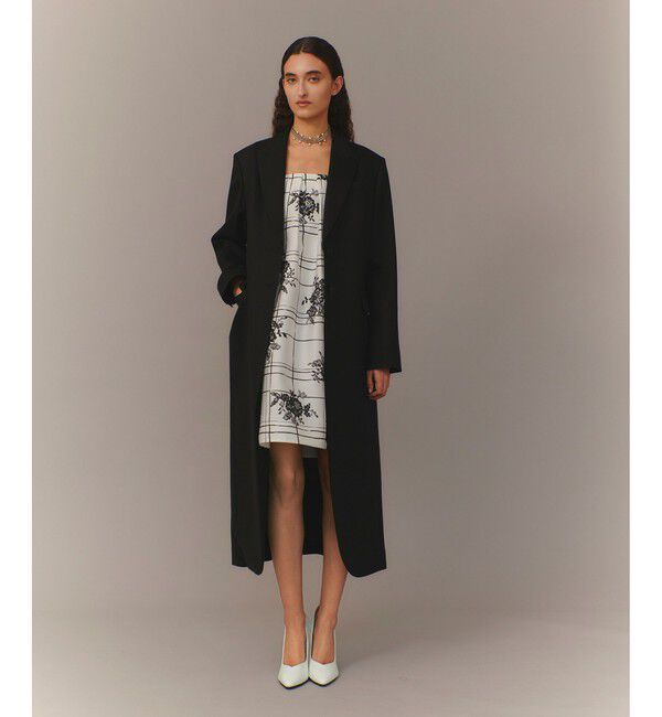 LOULOU WILLOUGHBY「【LOULOU WILLOUGHBY】ヴィスコースブレンドツイルチェスターコート」|ダッフルコート|ブラック