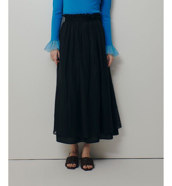 allureville「カールマイヤーギャザースカート」|スカート|ブラック