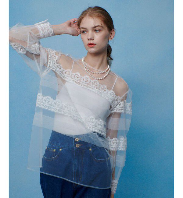 LOULOU WILLOUGHBY「【LOULOU WILLOUGHBY】チュールレースブラウス」|シャツ・ブラウス|