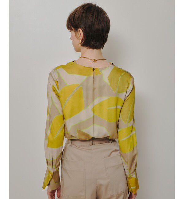 allureville「FASACリーフプリントフレンチカラーシャツ」|シャツ・ブラウス|