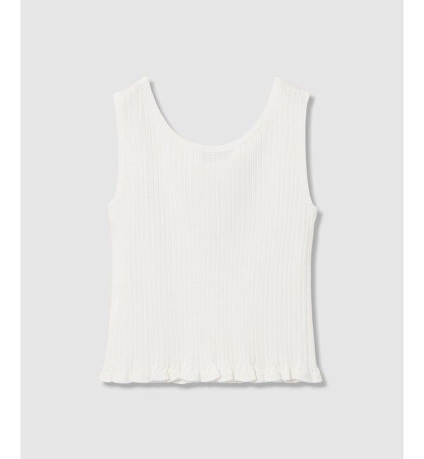 LOULOU WILLOUGHBY「【LOULOU WILLOUGHBY】ワイドリブヘムフリルタンク」|タンクトップ|