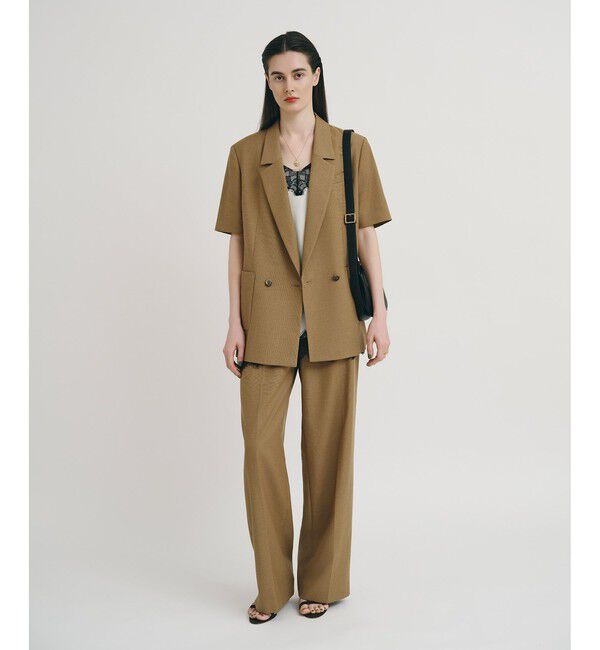 allureville「ウェストタックデザインパンツ」|チノ|キャメル