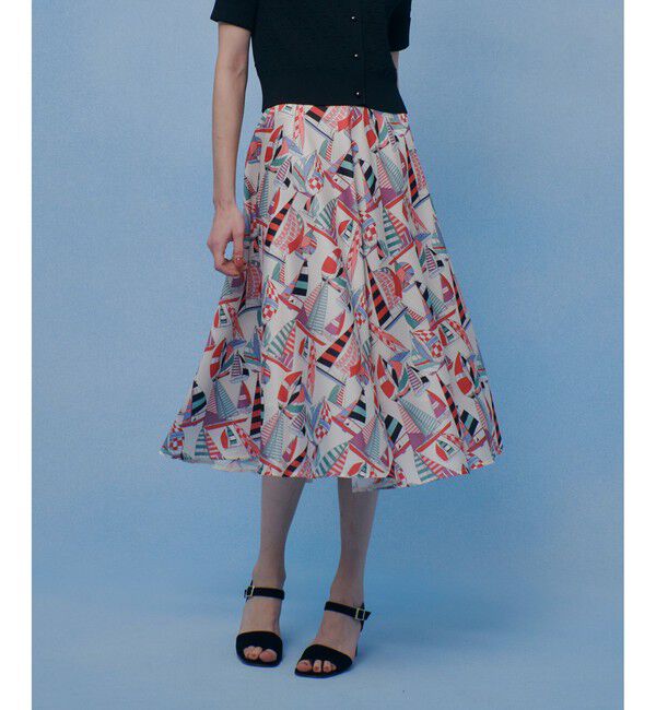 LOULOU WILLOUGHBY「WEB・博多阪急限定【LOULOU WILLOUGHBY】RATTI マリーナプリントフレアスカート」|スカート|マルチ