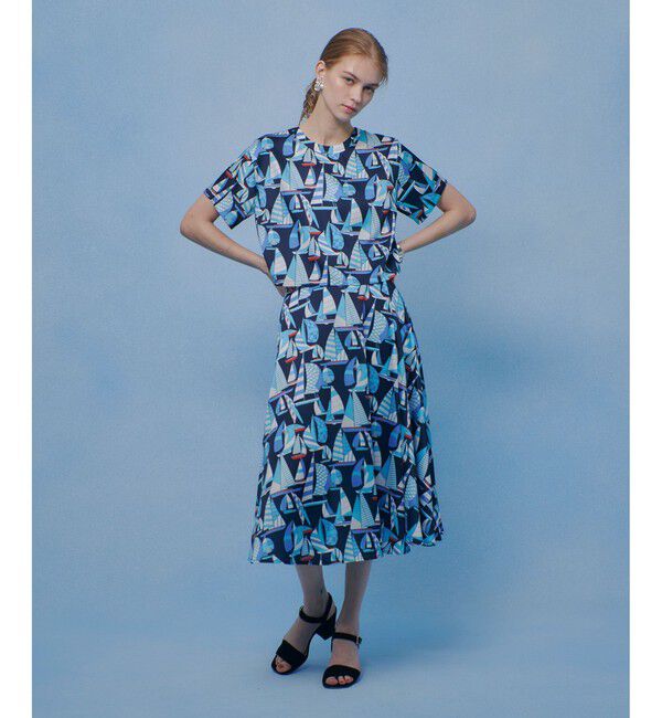 LOULOU WILLOUGHBY「WEB・博多阪急限定【LOULOU WILLOUGHBY】RATTI マリーナプリントフレアスカート」|スカート|