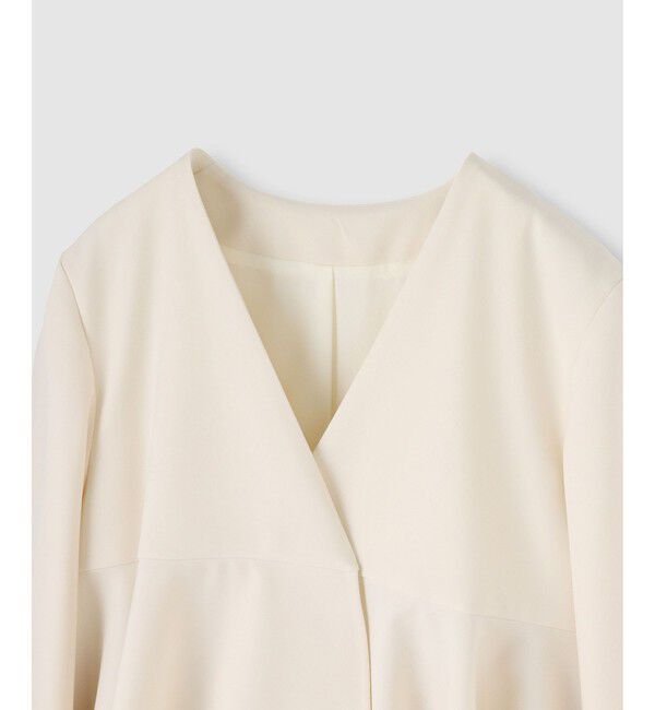 LOULOU WILLOUGHBY「【LOULOU WILLOUGHBY】ダブルクロスフレアペプラムジャケット」|ノーカラージャケット|