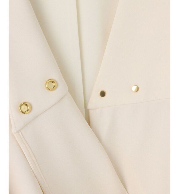 LOULOU WILLOUGHBY「【LOULOU WILLOUGHBY】ダブルクロスフレアペプラムジャケット」|ノーカラージャケット|