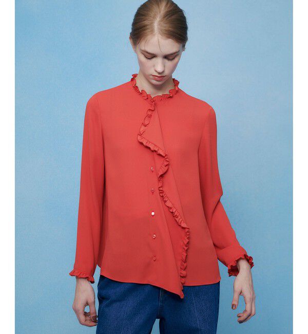 LOULOU WILLOUGHBY「【LOULOU WILLOUGHBY】ヘムフリルドレープブラウス」|シャツ・ブラウス|