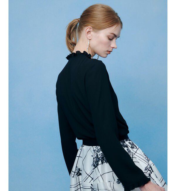 LOULOU WILLOUGHBY「【LOULOU WILLOUGHBY】ヘムフリルドレープブラウス」|シャツ・ブラウス|